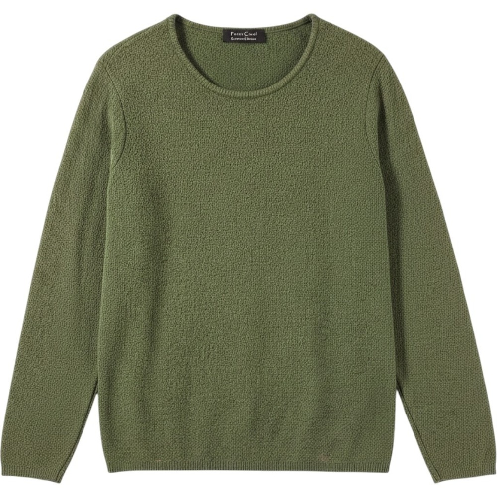 Vtg Peter Carol Olive Green Textured Crew Neck Sweater Plus Size 14